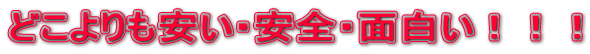どこよりも安い・安全・面白い！！！